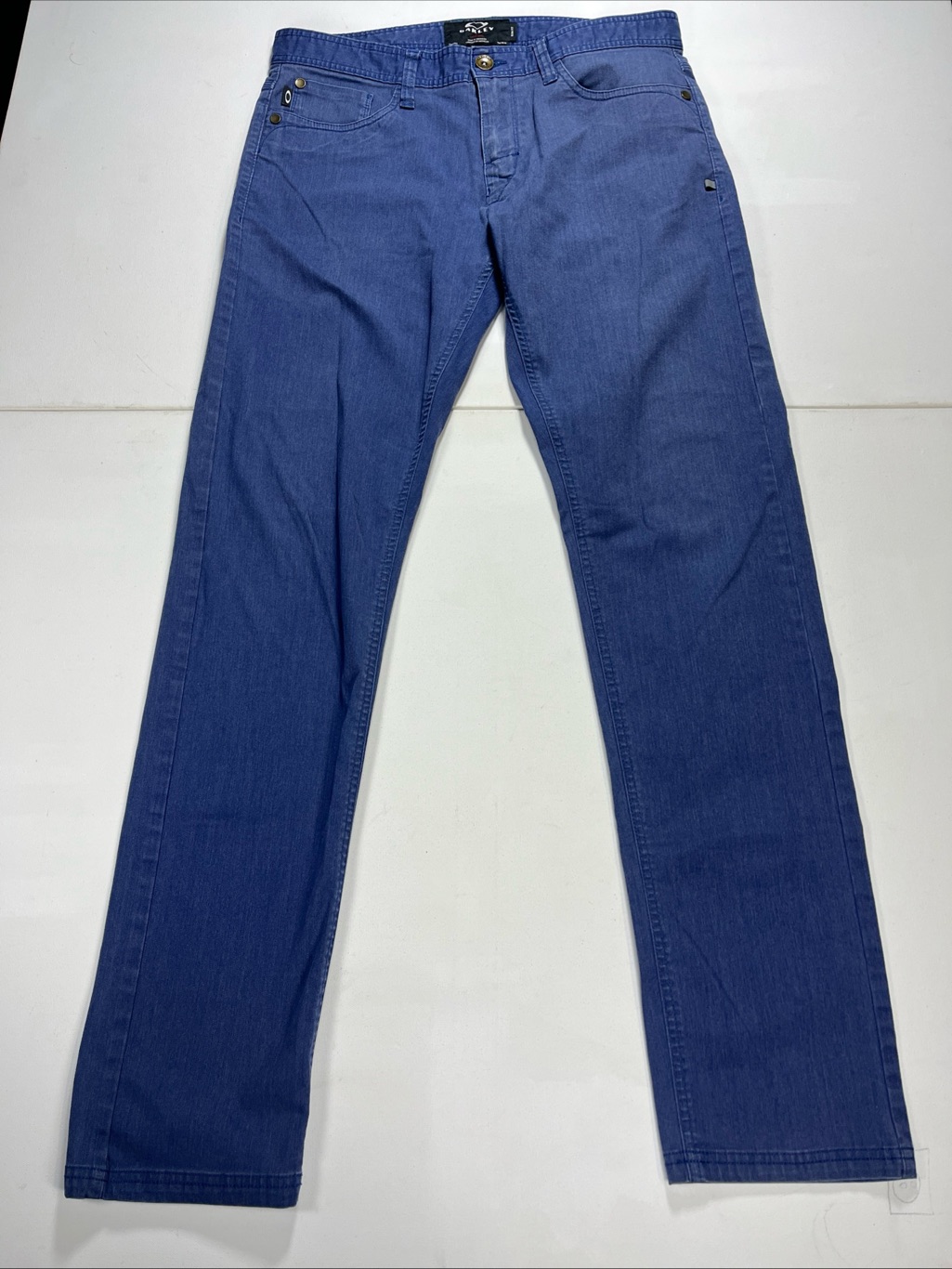 Oakley Slim Fit Chino Pants Jeans Blue Mens 5 Pockets Straight Size 34 X 34